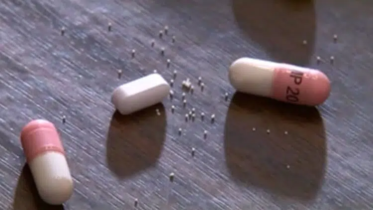 pills scattered on a countertop