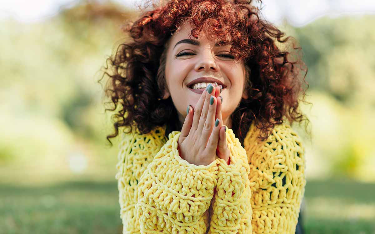 woman glad about having quit drinking