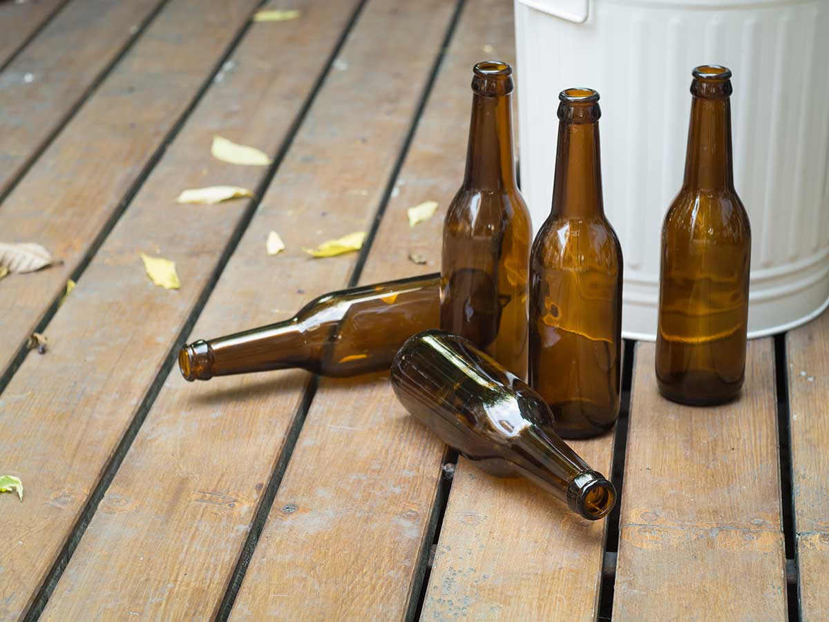 Empty beer bottles due to alcohol tolerance.