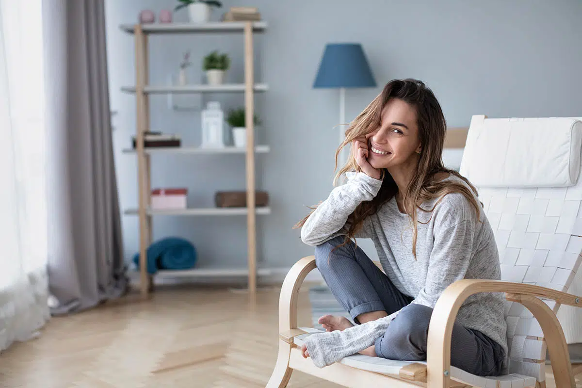 woman utilizes tips for improving her environment