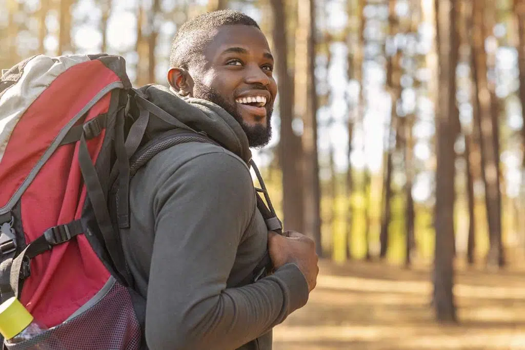 man participates in recreational therapy