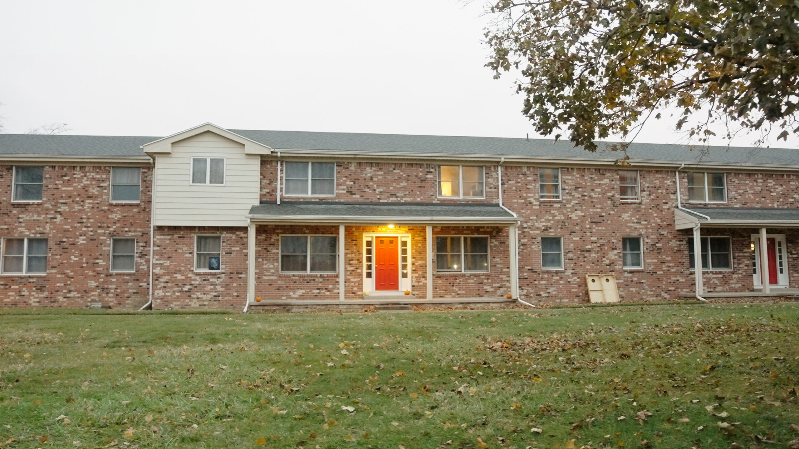 Residential addiction treatment center exterior with supportive housing environment and front entrance